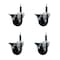Service Caster 3.5'' Soft Rubber Swivel 3/4'' Expanding Stem Caster Set with Brake, 4PK SCC-EX20S3514-SRS-PLB-34-4 - alternate 1